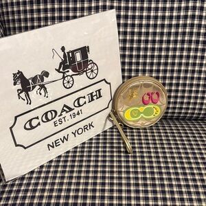Coach signature C doodle gold sequin star Coin Purse